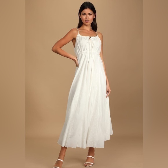 Lulus Dresses & Skirts - New! Lulus Wishing for Sunshine White Maxi Dress size Medium